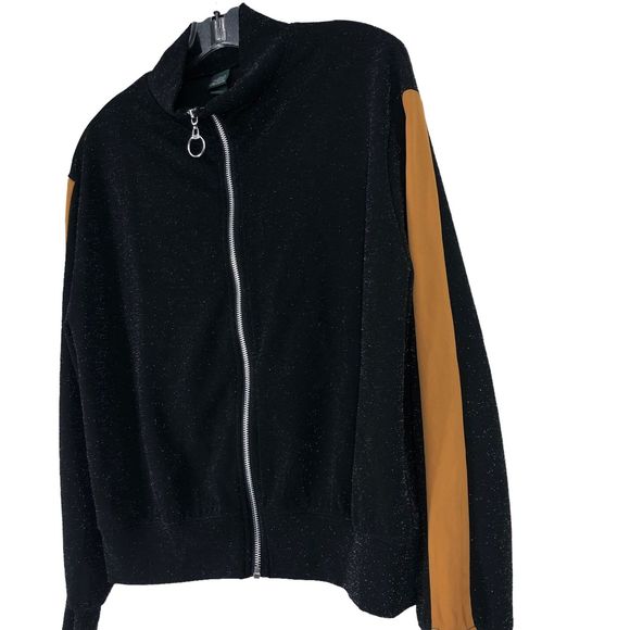 Wild Fable Shimmering Track Jacket w/Mustard colored Stripe on Arm SZ M - Picture 1 of 6